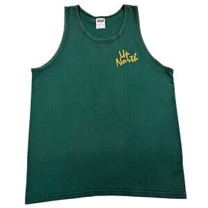 Vintage Up North Michigan Green Summer Camping Outdoors Tank Top Size Medium